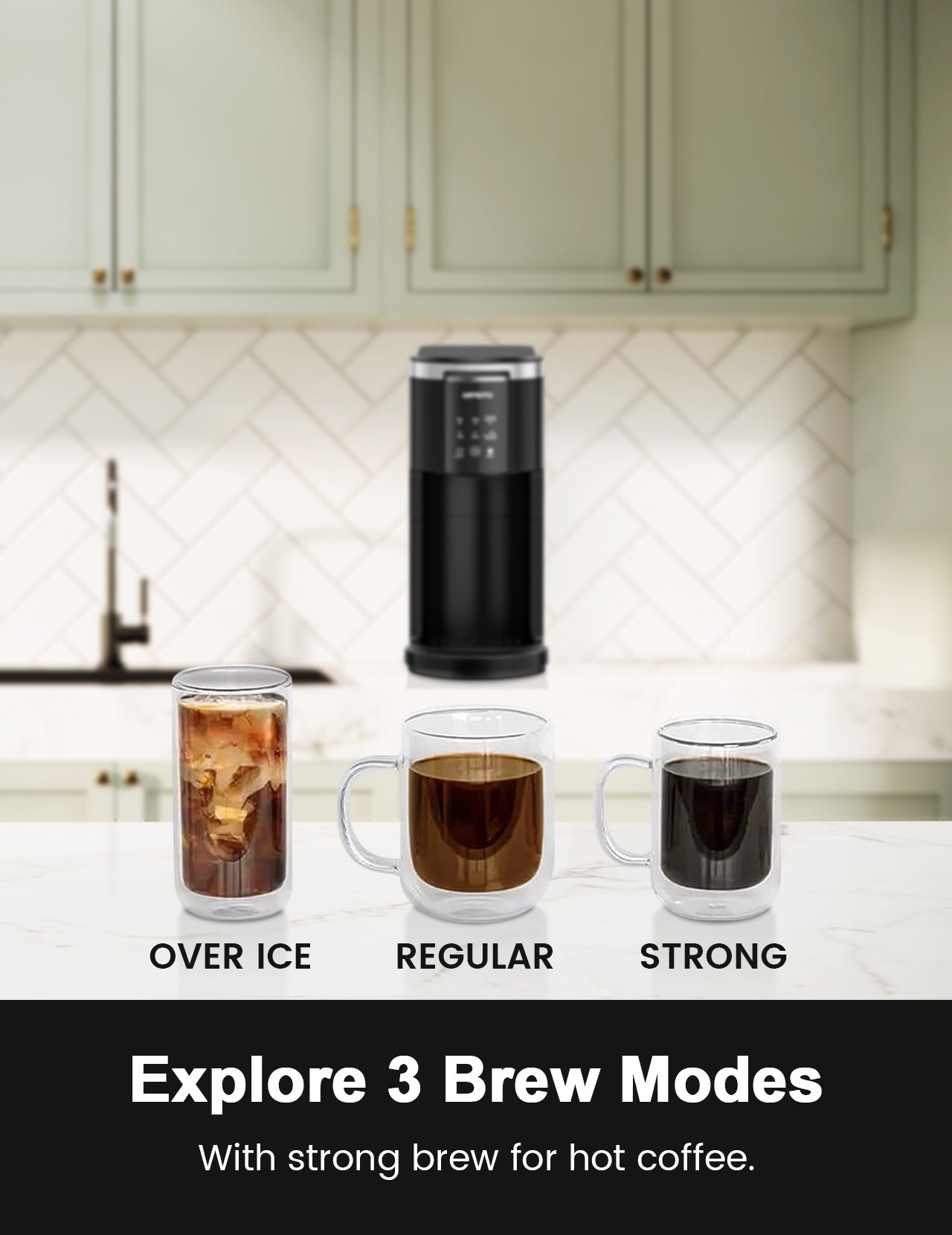 Iced Coffee Maker Hot and Cold Single Serve for K Cup Iced Coffee